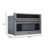 KoolMore Reserve 30 in. Stainless Steel Built-in Convection Microwave Oven with Speed and Sensor Cooking, 1.6 Cu. Ft. in Black (KM-CWO30-BSS)